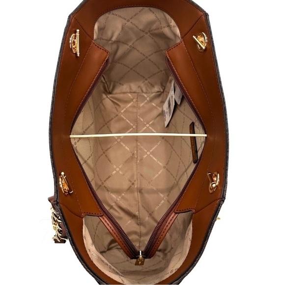 Michael Kors Large Jet Set Travel Chain Shoulder Bag & Continental Wallet Brown - Picture 9 of 15